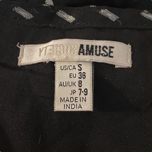 Amuse Society top size S black puffed sleeves gorpore dark academia - Picture 7 of 8